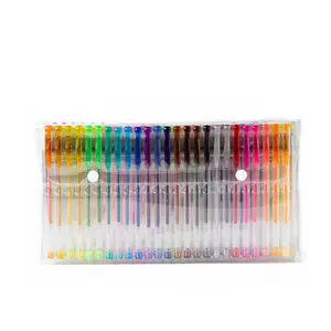 100 Pak pena Gel warna esensi untuk seniman dan penulis termasuk Glitter metalik Neon Pastel warna dengan kemasan tas PVC