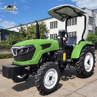 Tractor Agrícola con Certificación CE LAWNIO, Motor de 4 Cilindros, Tracción en las Cuatro Ruedas, Rendimiento para Labranza Rotativa