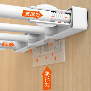 Extendable Storage <b>Shelves</b> For Wardrobe Kitchen Bathroom <b>Wall</b> <b>Mounted</b> Drill Free Portable Retractable Dust Proof Rectangle - Product Image 4