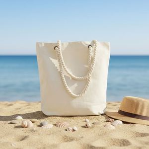 Bolsa de Compras Personalizada con Logotipo, Bolsa de Hombro Reutilizable para Supermercado, Playa, Compras, Bolsa de Lona de Algodón con Asas de Cuerda - Product Image 2