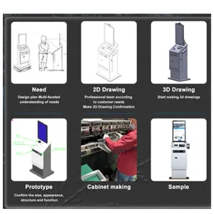 Crtly 32 inç kendinden otomatik nakit pos makinesi self servis ödeme kiosklar makinesi nakit recycler kiosk imalatı atm makinesi