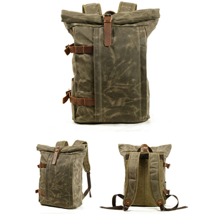 Tas Ransel <span class=keywords><strong>Anti</strong></span> Maling Lipat Grosir, Tas Ransel Perjalanan Outdoor, Tas Ransel Kulit Kanvas Berlapis Lilin untuk Pria - Product Image 5