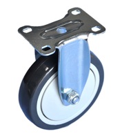 Roue pivotante en polyuréthane à roulement à billes fixe, en acier massif, de qualité industrielle, 150x32 mm, produit d'usine