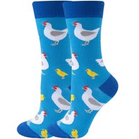 Chaussettes en coton unisexes à motif animalier coloré, nouveauté amusante, mi-mollet, motif dessin animé mignon, vente en gros