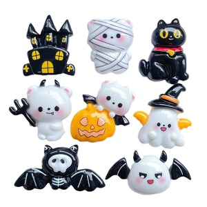 Accessoires de décoration en résine pour Halloween : fantômes, citrouilles, chats noirs, dessins animés, pour impression DIY, coques de téléphone à <span class=keywords><strong>colle</strong></span> crème, pinces à cheveux - Vente transfrontalière - Product Image 5