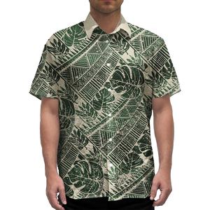 Camicie da uomo <span class=keywords><strong>Aloha</strong></span> camicia estiva alla moda hawaiana da uomo a maniche corte Samoan motivo tribale abbigliamento Casual Top t-Shirt - Product Image 1