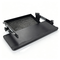 Plateau de clavier noir durable HJP-B à prix d'usine avec support de clavier réglable et tiroir de rangement pour composants informatiques