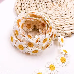手工织带DIY服装缝纫配件雏菊花边高品质花卉蕾丝面料刺绣
