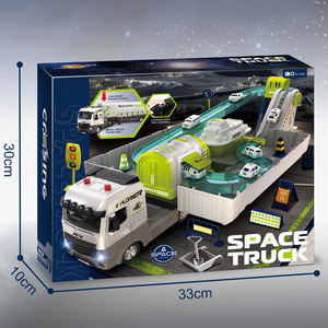 2024 מכירה חמה סגסוגת חינוכית מיכל אחסון מכונית צעצועי קול אור טרנספורמציה מסילה מיכל משאית צעצועים לילדים - Product Image 6