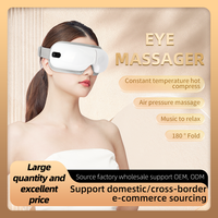 Appareil de massage oculaire électrique sans fil rechargeable avec chaleur, compression, vibration, pression d'air, 3 modes, masseur oculaire sans fil avec musique