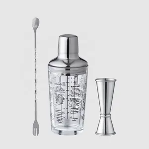 OUYADA Wholesale Hot Sale Price Kit Stainless Steel Wine Bartender Tools Cocktail Pour Shaker Martini Glass Bar Set