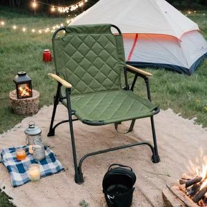 High-End Folding Camping <b>Chair</b> Cotton <b>Padded</b> Portable Outdoor Picnic <b>Chair</b> Kermit <b>Chair</b> for Beach BBQ Travel - Product Image 3