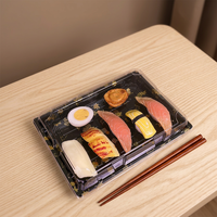 Boîtes en plastique pour restaurant chinois, boîtes rectangulaires pour sushis, boîtes d'emballage pour saumon, contenants alimentaires