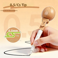 Pulpen Gel Flip Open Figurine Kartun Stok Grosir, Alat Tulis Latihan Siswa Kawaii, Pulpen Netral Cepat Kering, Grosir