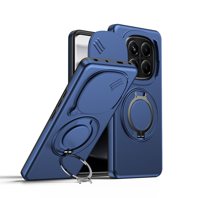 New Design Magnetic Armor Shockproof PC+TPU Phone Case for Redmi Note 14 Pro 15 14 Protective Back with 360 Rotatable Stand