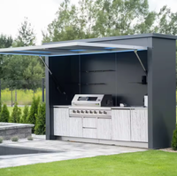 Ensemble de cuisine extérieure de haute qualité Grills en acier inoxydable Évier et armoires de réfrigérateur et pavillon en aluminium personnalisé