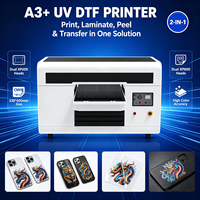 Imprimante UV DTF 33x60cm à double tête XP600 CMYK Blanc Vernis avec accessoire rotatif et plastifieuse Impression multifonctionnelle