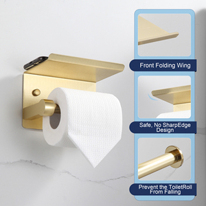 Support de papier toilette en aluminium avec étagère, vente en gros pour la décoration, par Gold Factory - Product Image 4