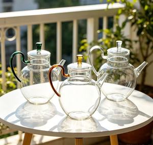 Vente en gros de théières en verre transparent personnalisées, carafes à eau en verre modernes pour <span class=keywords><strong>la</strong></span> maison, les boutiques, les maisons d'hôtes, les restaurants, le service du thé de l'après-midi - Product Image 3