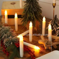 Bougies sans flamme à piles, bougies électriques LED scintillantes, bougies coniques sans flamme pour église, mariage, fête d'Halloween