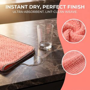ผ้าเช็ดทำความสะอาดครัวสำหรับซัพพลายเออร์ ขนาด 25x25 ซม. ผ้าไมโครไฟเบอร์คอรัลเวลเวทแบบมหัศจรรย์ สั่งซื้อจำนวนมาก ผ้าทำความสะอาดแบบแขวนได้ คุณภาพดีเยี่ยม - Product Image 4