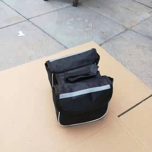 <b>Bicycle</b> Bag Front <b>Frame</b> Storage Portable Black With Inner Liner Cycling Gear Tool Bag - Product Image 1