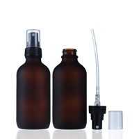 Flacons en verre ambré givré de 120 ml pour vaporisateur, flacons de 4 oz pour huile essentielle, soin de la peau, tonique