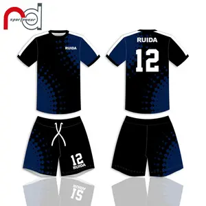 Tùy Chỉnh Thực Hiện Bóng Đá Jersey Quần Áo 100% Polyester Thăng Hoa Men Đen Bóng Đá Mặc Cho Đội Bóng