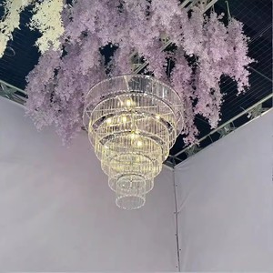 2023 Chất lượng cao Vụ Nổ đám cưới hội trường trang trí đèn chùm đám cưới Acrylic nổi bật 5 tầng lớn Đèn Chùm Pha Lê - Product Image 4