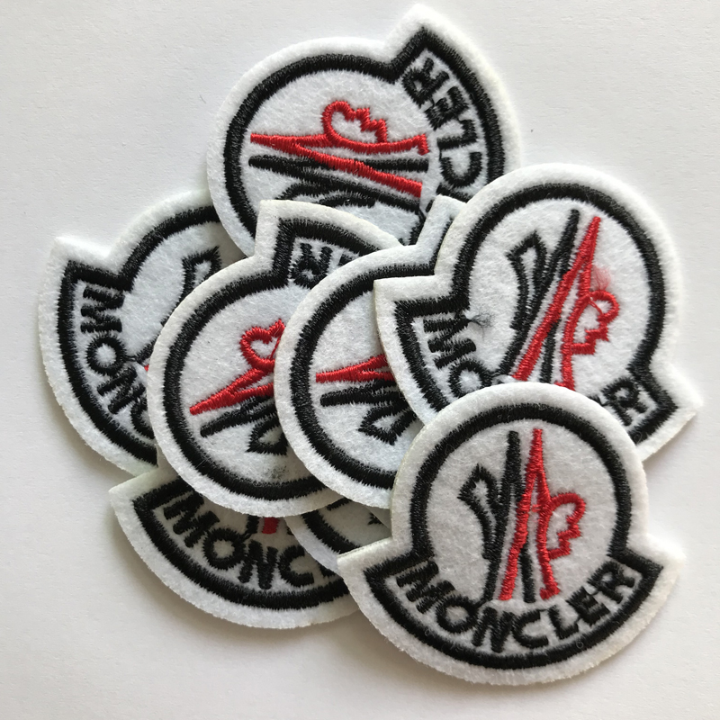 Термопресс из войлочной ткани с логотипом на заказ, нашивки с вышивкой на подкладке для уличного спорта, одежда Moncler
