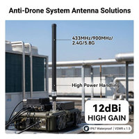 Antenne omnidirectionnelle industrielle haute puissance 12dBi 433MHz 900MHz 1.2G 2.4G 5.8G en fibre de verre pour station terrestre anti-drone et UAV