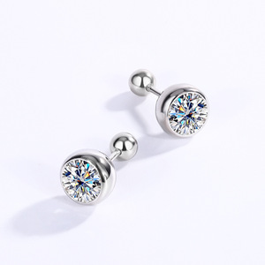 Hersteller Großhandel klassische Blase Moissanit-Ohrringe 1 Karat Durchgang Diamant Tester Moissanit Premium-Ohrringe für Damen - Product Image 2