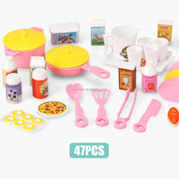 Ensemble de vaisselle de cuisine pour enfants, jeu de simulation de cuisine, table de jeu, 2 couleurs, pack mixte, jouet de jeu de rôle