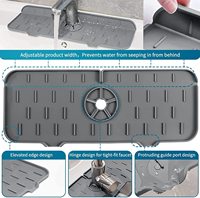 Tapis de drainage en silicone pour robinet et évier, avec poignée et bac anti-gouttes, pour cuisine et salle de bain