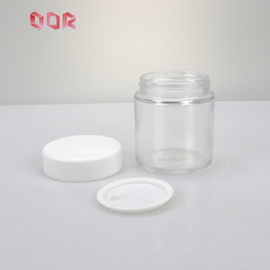 Wholesale Luxury Transparent Glass Jar 1oz 2oz 3oz 4oz 5oz 6oz Multi Purpose Round Glass Canister With Black Lid Custom Logo Pri - Product Image 4