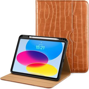 Cá sấu Wallet trường hợp đối với <span class=keywords><strong>iPad</strong></span> 10th Gen 2022 đối với <span class=keywords><strong>iPad</strong></span> 10.9 "da thông minh Folio bìa với chủ bút chì và dây đeo tay - Product Image 1