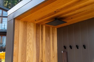 Cabine de sauna électrique extérieure en bois naturel avec verre réfléchissant sur toute la surface pour appartement, <span class=keywords><strong>spa</strong></span> en milieu forestier - Product Image 4