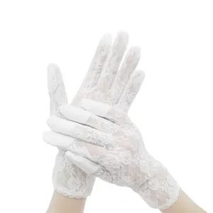Beyaz gelin düğün elbisesi eldiven seksi beyaz dantel eldiven