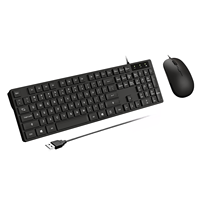 Combo de Teclado y Ratón USB con Cable de 104 Teclas para Laptop, Plug-and-Play, Resistente al Agua, Ultra Delgado, para Oficina, Hogar y Escuela