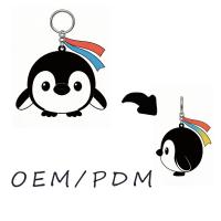 Porte-clés en peluche super doux en forme de pingouin, personnalisé OEM ODM, pour sac et clés