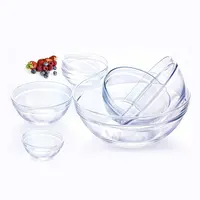 Cuenco de cristal transparente para cocina, cuencos de cristal para mezclar, vajilla para ensalada y fruta, juego de cena