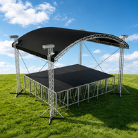 Podium de scène extérieur en aluminium avec structure de treillis grande taille, étanche et antidérapante, pour événements et concerts