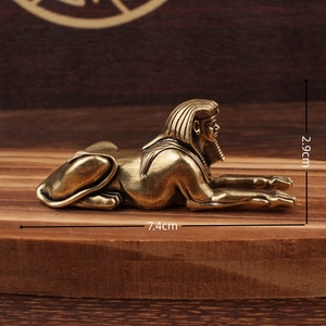 Statuetta in Ottone a Forma di Sfinge Ispirata alla <span class=keywords><strong>Mitologia</strong></span> Egizia, Ornamento Decorativo da Scrivania per Casa e Ufficio - Product Image 2