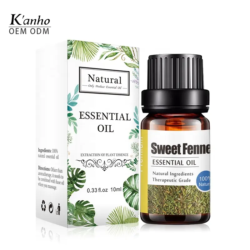 Principal Kanho-aceite esencial de Hinojo dulce, aceite esencial de grado terapéutico Natural, 10ML