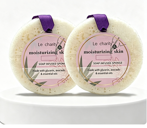 Savon hydratant et nourrissant multifonctionnel tout-en-un personnalisé à marque privée <span class=keywords><strong>pour</strong></span> <span class=keywords><strong>le</strong></span> bain et <span class=keywords><strong>le</strong></span> lavage du <span class=keywords><strong>visage</strong></span> 100g avec éponge - Product Image 2