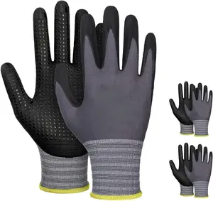 35-70g Industrielle Arbeits konstruktion Nitril beschichtete Handschuhe Latex beschichteter Polyester-Sicherheits handschuh mit PVC-Punkten auf der Handfläche