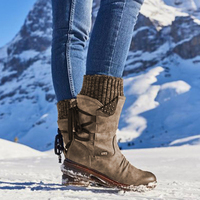 Bottes de créateur antidérapantes, chaussures épaisses vintage, nouvelles, chaudes, confortables, à fermeture éclair, luxe, grande taille, extérieur, hiver 2024, femme adulte, solides