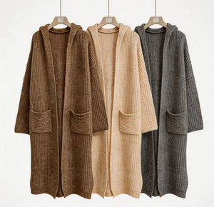 Proveedor Confiable: Cárdigan de Punto Grueso con Manga Larga y Frente Abierto para <span class=keywords><strong>Mujer</strong></span>, Suéter Holgado, Abrigo Largo Tipo Duster, Abrigo de Punto para Dama - Product Image 2