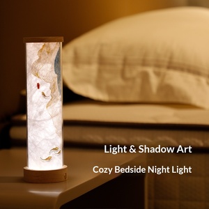 Lampada da Notte Creativa in Stile Cinese, Ornamento Decorativo in Legno Massiccio per Camera da Letto e Soggiorno, Lampada Atmosferica da Comodino - Product Image 4