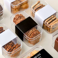 Boîte à tiramisu réutilisable en plastique PS transparent, boîte carrée pour gâteau mousse, emballage alimentaire en gros